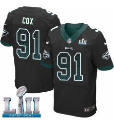 Men's Nike Philadelphia Eagles #91 Fletcher Cox Elite Black Alternate Drift Fashion Super Bowl LII NFL Jersey