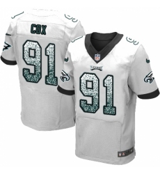 Men's Nike Philadelphia Eagles #91 Fletcher Cox Elite White Road Drift Fashion NFL Jersey