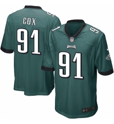 Men's Nike Philadelphia Eagles #91 Fletcher Cox Game Midnight Green Team Color NFL Jersey