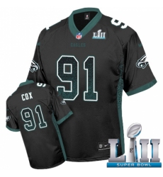 Men's Nike Philadelphia Eagles #91 Fletcher Cox Limited Black Drift Fashion Super Bowl LII NFL Jersey