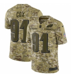 Men's Nike Philadelphia Eagles #91 Fletcher Cox Limited Camo 2018 Salute to Service NFL Jersey