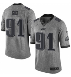 Men's Nike Philadelphia Eagles #91 Fletcher Cox Limited Gray Gridiron NFL Jersey