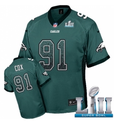 Men's Nike Philadelphia Eagles #91 Fletcher Cox Limited Midnight Green Drift Fashion Super Bowl LII NFL Jersey