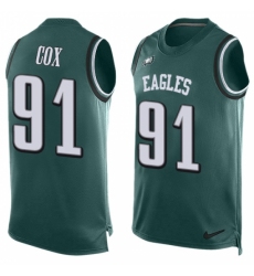 Men's Nike Philadelphia Eagles #91 Fletcher Cox Limited Midnight Green Player Name & Number Tank Top NFL Jersey