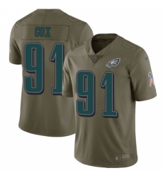 Men's Nike Philadelphia Eagles #91 Fletcher Cox Limited Olive 2017 Salute to Service NFL Jersey