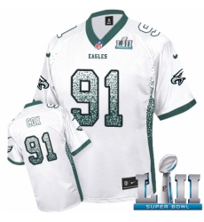 Men's Nike Philadelphia Eagles #91 Fletcher Cox Limited White Drift Fashion Super Bowl LII NFL Jersey