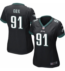 Women's Nike Philadelphia Eagles #91 Fletcher Cox Game Black Alternate NFL Jersey