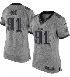 Women's Nike Philadelphia Eagles #91 Fletcher Cox Limited Gray Gridiron NFL Jersey