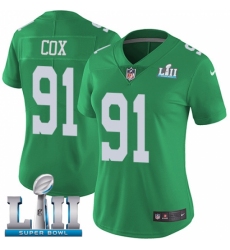 Women's Nike Philadelphia Eagles #91 Fletcher Cox Limited Green Rush Vapor Untouchable Super Bowl LII NFL Jersey