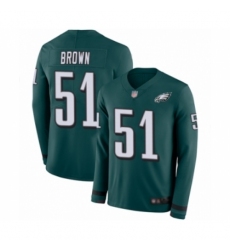 Men's Philadelphia Eagles #51 Zach Brown Limited Green Therma Long Sleeve Football Jersey