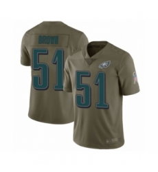 Men's Philadelphia Eagles #51 Zach Brown Limited Olive 2017 Salute to Service Football Jersey