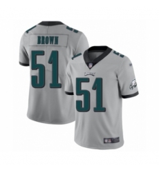 Men's Philadelphia Eagles #51 Zach Brown Limited Silver Inverted Legend Football Jersey