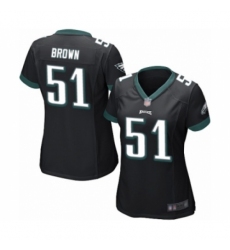 Women's Philadelphia Eagles #51 Zach Brown Game Black Alternate Football Jersey