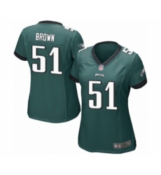 Women's Philadelphia Eagles #51 Zach Brown Game Midnight Green Team Color Football Jersey