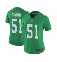 Women's Philadelphia Eagles #51 Zach Brown Limited Green Rush Vapor Untouchable Football Jersey
