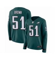 Women's Philadelphia Eagles #51 Zach Brown Limited Green Therma Long Sleeve Football Jersey