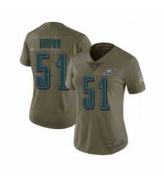 Women's Philadelphia Eagles #51 Zach Brown Limited Olive 2017 Salute to Service Football Jersey