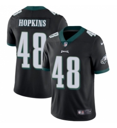 Men's Nike Philadelphia Eagles #48 Wes Hopkins Black Alternate Vapor Untouchable Limited Player NFL Jersey