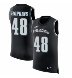 Men's Nike Philadelphia Eagles #48 Wes Hopkins Limited Black Rush Player Name & Number Tank Top NFL Jersey
