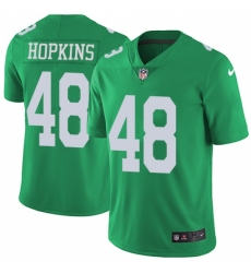 Men's Nike Philadelphia Eagles #48 Wes Hopkins Limited Green Rush Vapor Untouchable NFL Jersey