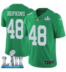 Men's Nike Philadelphia Eagles #48 Wes Hopkins Limited Green Rush Vapor Untouchable Super Bowl LII NFL Jersey