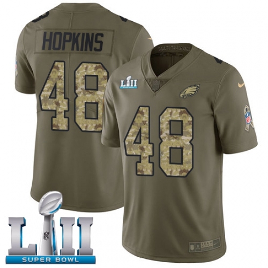 Men's Nike Philadelphia Eagles #48 Wes Hopkins Limited Olive/Camo 2017 Salute to Service Super Bowl LII NFL Jersey Men's Nike Philadelphia Eagles #48 Wes Hopkins Limited Olive/Camo 2017 Salute to Service Super Bowl LII NFL Jersey