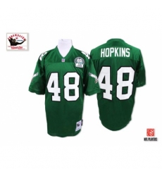 Mitchell And Ness Philadelphia Eagles #48 Wes Hopkins Green Authentic Throwback NFL Jersey