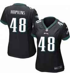 Women's Nike Philadelphia Eagles #48 Wes Hopkins Game Black Alternate NFL Jersey