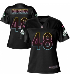 Women's Nike Philadelphia Eagles #48 Wes Hopkins Game Black Fashion NFL Jersey