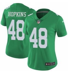 Women's Nike Philadelphia Eagles #48 Wes Hopkins Limited Green Rush Vapor Untouchable NFL Jersey