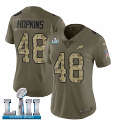 Women's Nike Philadelphia Eagles #48 Wes Hopkins Limited Olive/Camo 2017 Salute to Service Super Bowl LII NFL Jersey