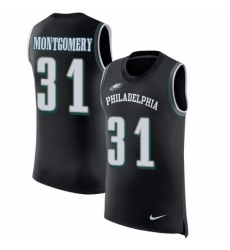 Men's Nike Philadelphia Eagles #31 Wilbert Montgomery Limited Black Rush Player Name & Number Tank Top NFL Jersey