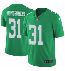 Men's Nike Philadelphia Eagles #31 Wilbert Montgomery Limited Green Rush Vapor Untouchable NFL Jersey