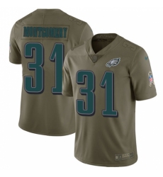 Men's Nike Philadelphia Eagles #31 Wilbert Montgomery Limited Olive 2017 Salute to Service NFL Jersey