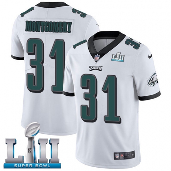 Men's Nike Philadelphia Eagles #31 Wilbert Montgomery White Vapor Untouchable Limited Player Super Bowl LII NFL Jersey Men's Nike Philadelphia Eagles #31 Wilbert Montgomery White Vapor Untouchable Limited Player Super Bowl LII NFL Jersey