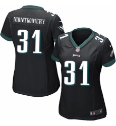 Women's Nike Philadelphia Eagles #31 Wilbert Montgomery Game Black Alternate NFL Jersey