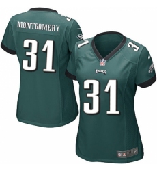 Women's Nike Philadelphia Eagles #31 Wilbert Montgomery Game Midnight Green Team Color NFL Jersey