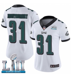 Women's Nike Philadelphia Eagles #31 Wilbert Montgomery White Vapor Untouchable Limited Player Super Bowl LII NFL Jersey