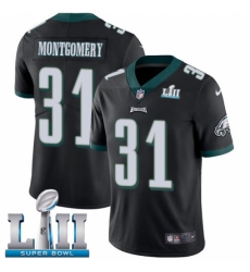 Youth Nike Philadelphia Eagles #31 Wilbert Montgomery Black Alternate Vapor Untouchable Limited Player Super Bowl LII NFL Jersey