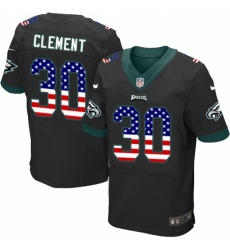 Men's Nike Philadelphia Eagles #30 Corey Clement Black Alternate USA Flag Fashion NFL Jersey