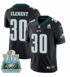 Men's Nike Philadelphia Eagles #30 Corey Clement Black Alternate Vapor Untouchable Limited Player Super Bowl LII Champions NFL Jersey