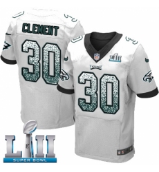 Men's Nike Philadelphia Eagles #30 Corey Clement White Road Drift Fashion Super Bowl LII NFL Jersey