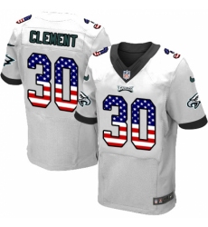 Men's Nike Philadelphia Eagles #30 Corey Clement White Road USA Flag Fashion NFL Jersey