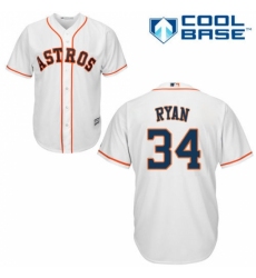 Men's Majestic Houston Astros #34 Nolan Ryan Replica White Home Cool Base MLB Jersey