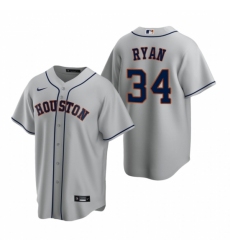 Men's Nike Houston Astros #34 Nolan Ryan Gray Road Stitched Baseball Jersey