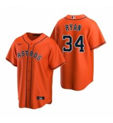 Men's Nike Houston Astros #34 Nolan Ryan Orange Alternate Stitched Baseball Jersey