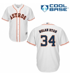 Women's Majestic Houston Astros #34 Nolan Ryan Replica White Home Cool Base MLB Jersey