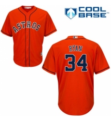 Youth Majestic Houston Astros #34 Nolan Ryan Replica Orange Alternate Cool Base MLB Jersey