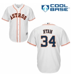 Youth Majestic Houston Astros #34 Nolan Ryan Replica White Home Cool Base MLB Jersey