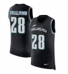 Men's Nike Philadelphia Eagles #28 Wendell Smallwood Limited Black Rush Player Name & Number Tank Top NFL Jersey